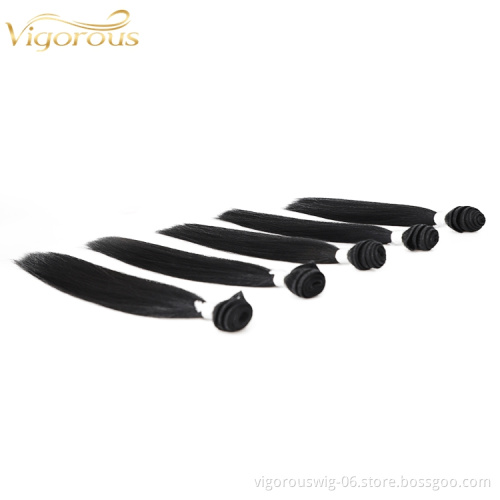 Vigorous Silky Black Custom Top Straight Chignon Soft For Women Synthetic Wholesale Extension Hair Closure Piece